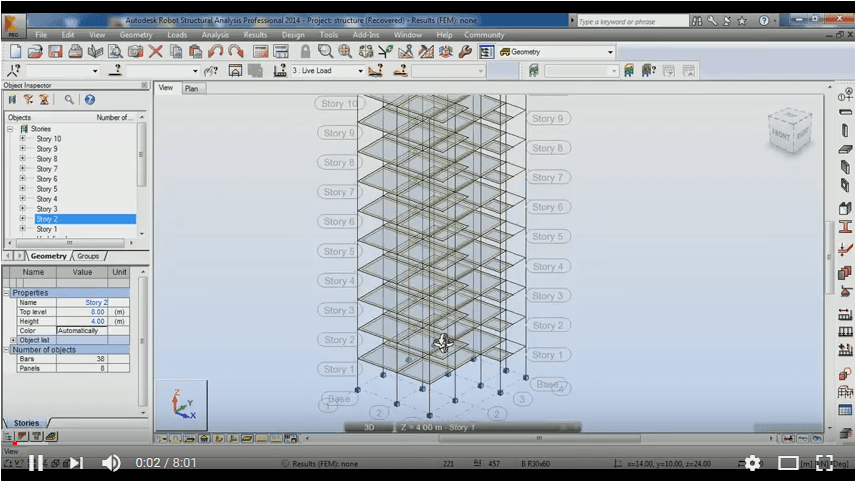 Autodesk Robot Structural Analysis – Reinforced Concrete Building