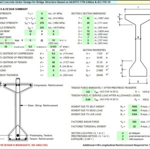 Pretressed Concrete Girger Design Spreadsheet