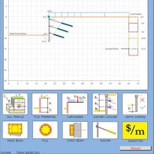 Contiguous Piled Wall With Ground Anchor Support Design Spreadsheet