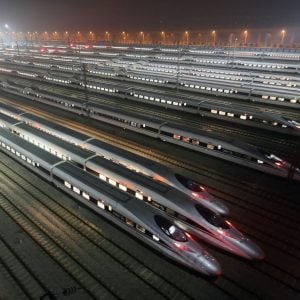 Why does it cost between $25-$39 million to construct a kilometer of high speed rail in the European Union?