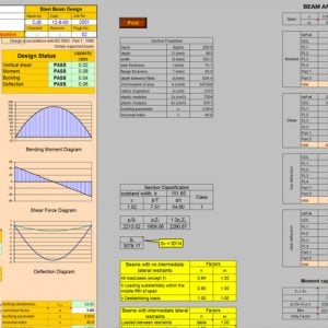 Steel Beam Design Spreadsheet to BS 5950