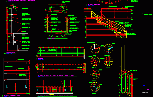 Circle stairway dwg template