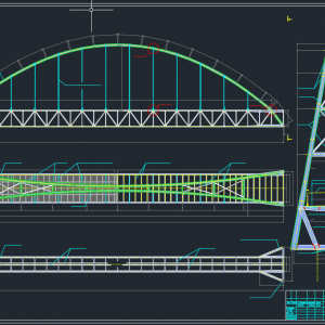 Bridge across a river free DWG