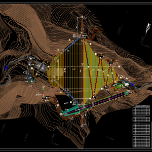 Dam structure Layout Free DWG