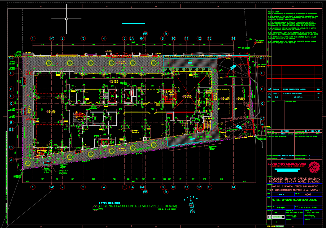 Hotel Ground Floor Slab Detail Free DWG