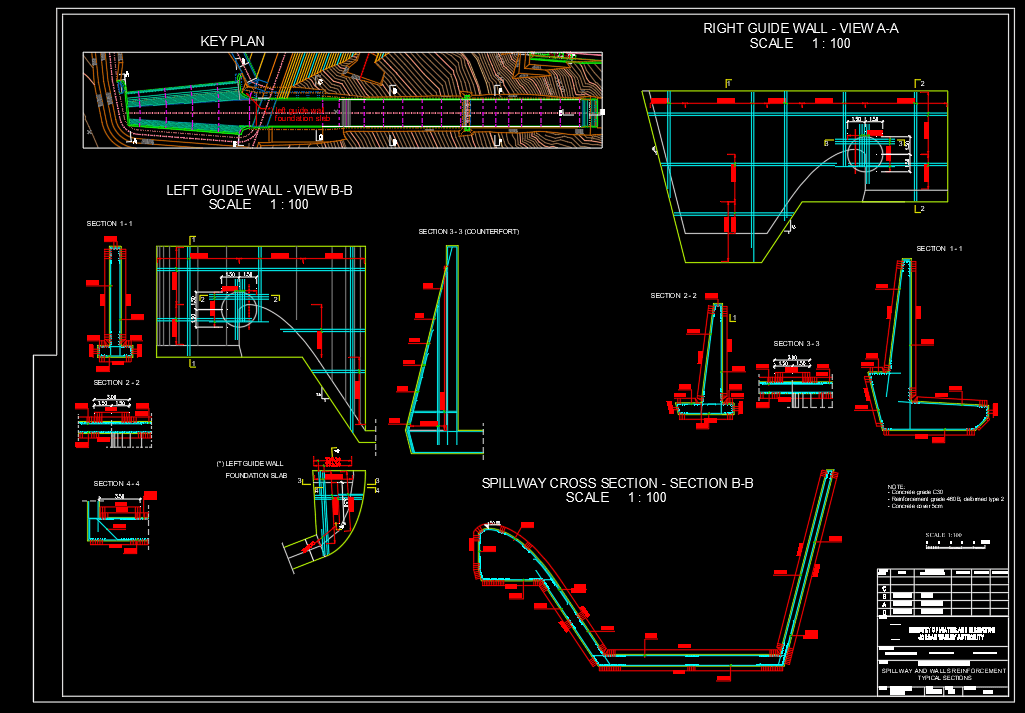 Concrete Spillway Details Autocad Free Drawing - Vrogue.co