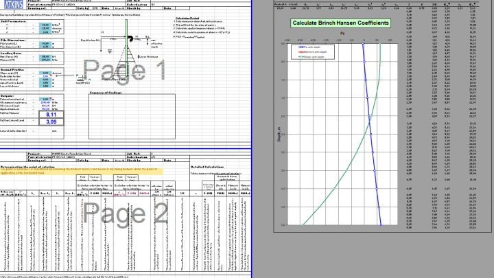 Box Pile Design calculations Spreadsheet