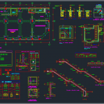 Foundations, staircase and beams details free dwg