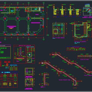 Foundations, staircase and beams details free dwg