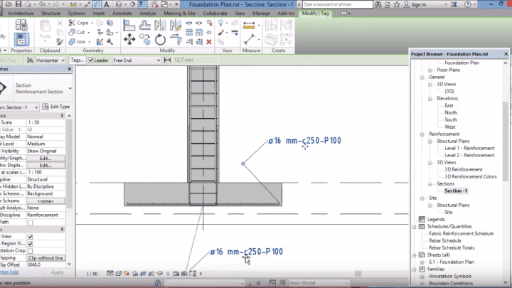 Reinforcing of simple RCC Foundation Plan in Revit