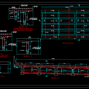 Deck Slab and Diaphragm Reinforcement Autocad Drawing