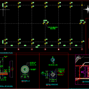 Pile Head Arrangement Plan Autocad Drawing