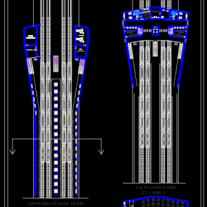 Train Station Plan and Section Free Drawing