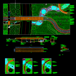 Wooden Bridge Autocad Drawing