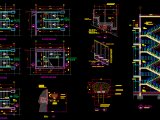 Staircase Elevation and sections Autocad Drawing