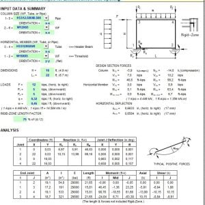 Box Moment Frame Analysis for Enhanced and New Wall Opening Spreadsheet