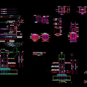 Reinforcement Details for Bridge Pier Autocad Drawing