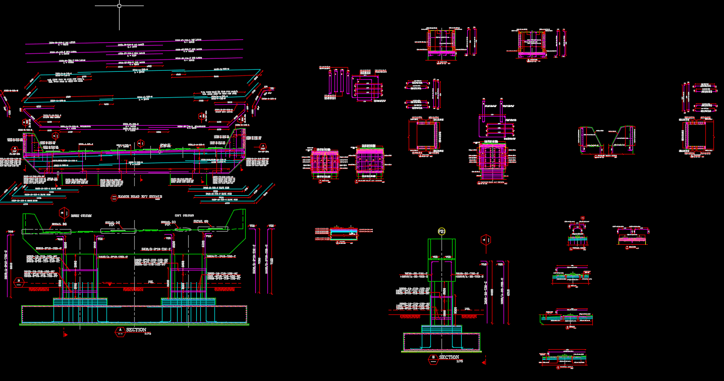 reinforcement-details-for-bridge-pier-autocad-drawing