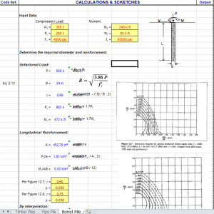 Bored Pile Design Foundation Excel Sheet