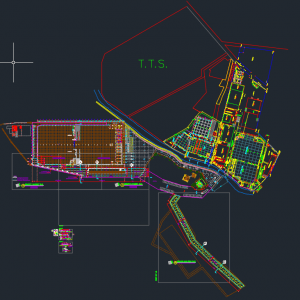 Concrete Pavement Layout plan and Cross section Autocad Drawing