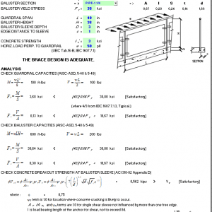 Guardrail Design Based on AISC-ASD and ACI 318-02 Spreadsheet