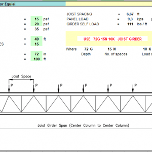 Joist Girder - Vulcraft or Equial Excel Sheet