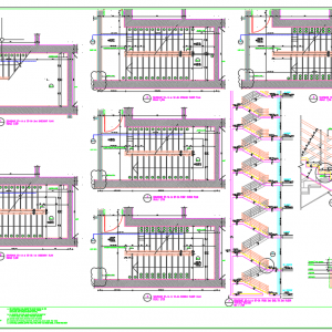 Staircase Plans sections and details Autocad Drawing