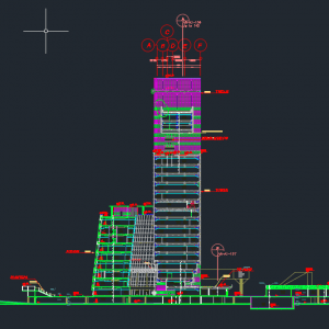 Tower Structure Elevation Details Autocad Drawing