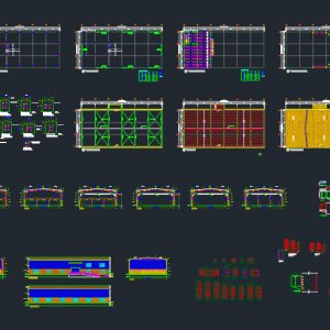 Complete Steel Building Structure Autocad Drawing