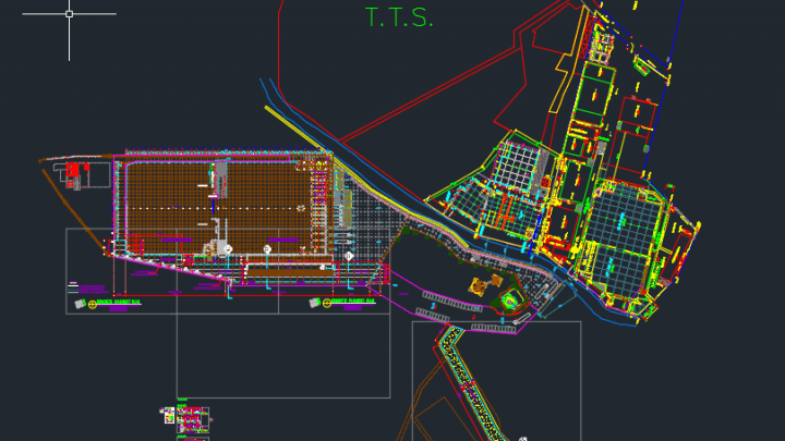 Concrete Pavement Layout plan and Cross section Autocad Drawing