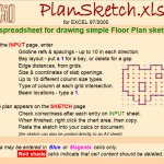 Excel Sheet Plan Sketch for drawing simple Floor