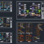 Facade sections, staircase, plumbing, isometric Free Autocad Drawing