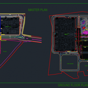 Roads connection Master Plan Autocad Drawing