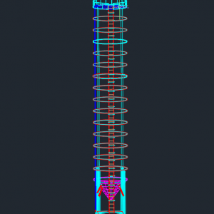 500 Tons Silo 3D Frame – Autocad Drawing