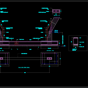 Foundation, Tie Beam and Strap Beam Details - Autocad Drawing