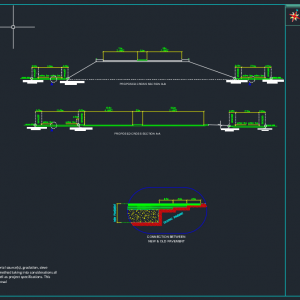 Road Cross Section and Pavement Details - Autocad Drawing