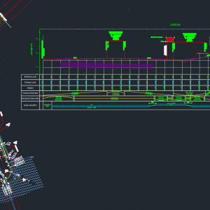 U-Turn Intersection Road Under Bridge - Autocad Drawing