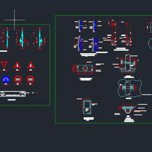 Bridge Signs and Marking Details Autocad Free drawing