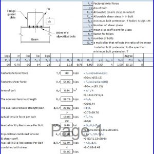 Combined Tension and Shear in a Slip Critical Connection Spreadsheet