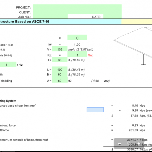 Wind Analysis for Shade Open Structure Spreadsheet Based on ASCE 7-16