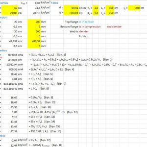 AISC-ASD89 calculation for Beam-Column member Spreadsheet