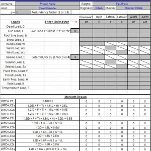 ASCE 7-10 Load Combinations Spreadsheet