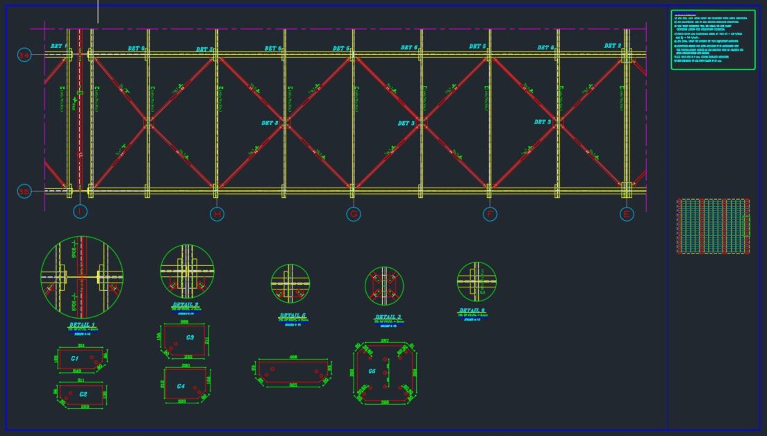 HL Bracing Details Autocad Free Drawing