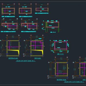 Top and Bottom Tank Slab details Autocad Free Drawing