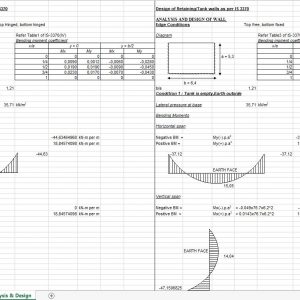 Design of Retaining and Tank Walls Spreadsheet