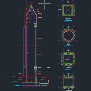 Minaret Details Autocad Free Drawing