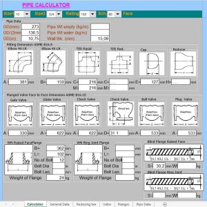 Pipe Calculator Spreadsheet
