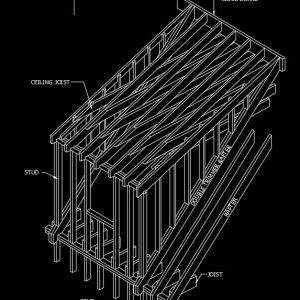 Shed Dormer Wood Roof Framing Autocad Drawing