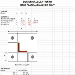 Tower Base Plate Design AISC Spreadsheet