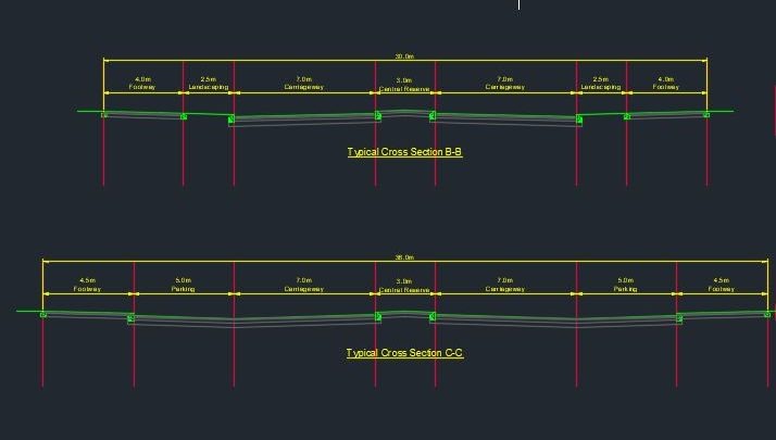 Highway Typical Cross Sections Autocad Free Drawing